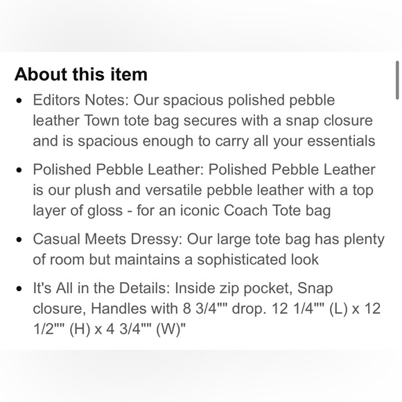 Coach Town tote NWOT - Picture 5 of 11